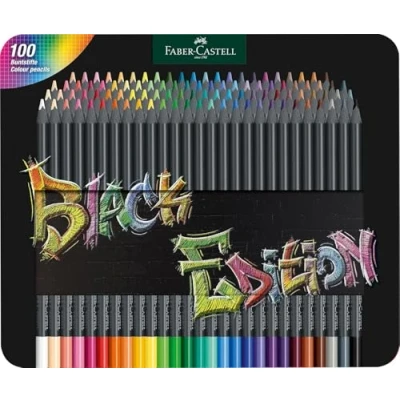 Image of Faber Castell Black Edition Colour Pencils, Tin of 100