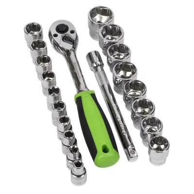 Image of Siegen Socket Set 19pc 3/8&quot;Sq Drive 6pt WallDrive® Metric