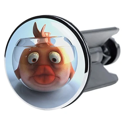 Image of Sanilo Wash Basin Plug Goldfish, Beautiful 40 mm Sink Plug, Easy to Insert into the
