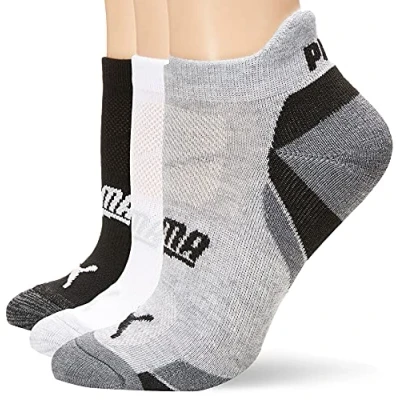 Image of PUMA Women&#039;s 6 Pack 1/2 Terry Low Cut Socks Running, White/Multi, 11 Sep