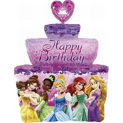 Image of Amscan Super Shape Princess Birthday Balloon Cake Party Accessory