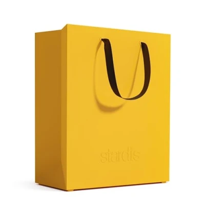 Image of stardis binbox Design Waste Paper Bin Square Stylish with Carry Handles for Office Plastic Rubbish (Yellow)