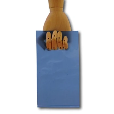 Image of EPOSGEAR® Extra Small Blue Gift Shop Boutique Punch Handle Plastic Carrier Bags 4&quot; x 7&quot; (105mm 185mm) (100)