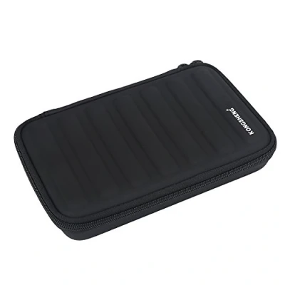 Image of Black Soft Harmonica Zippered Carrying Case, PU Leather Fabric Durable Storage Bag Portable Gear for 7 Harmonicas