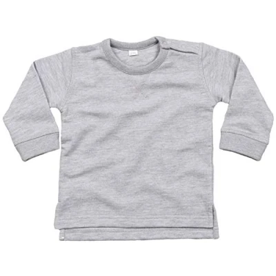 Image of Babybugz BZ31 Baby Sweatshirt for Boys and Girls Plain 6 24 Months Grey 18