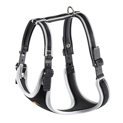 Image of Ferplast Medium Size Dog Harness ERGOCOMFORT MEDIUM, Adjustable Harness, Comfortable, Padded, Double Micro adjustment Closure, Quick Release, Silver