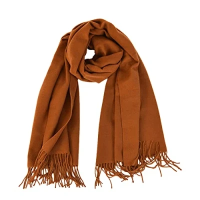 Image of Micoop Winter Cashmere Feel Scarf Solid Colour Pashmina Shawl Wraps Soft Warm blanket Scarves for Women Girls (Caramel)