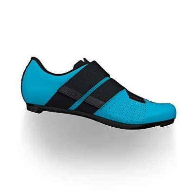 Image of Fizik R5 Tempo Powerstrap Clip in Cycling Shoes, Blue/Black, Size 45.5 EU