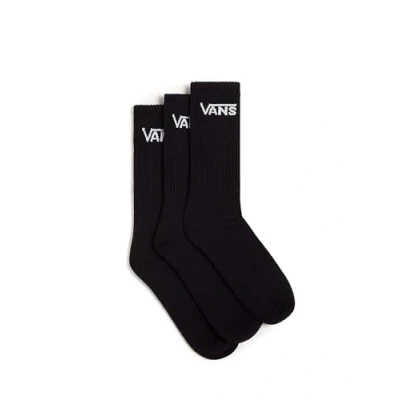 Image of Vans Off The Wall Classic Crew 3 Pack Socks (UK8.5/12) Black