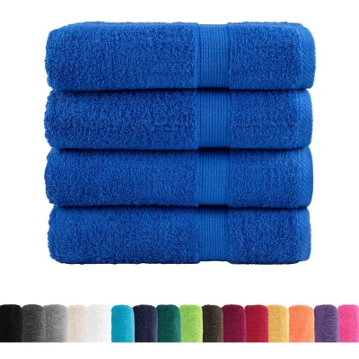 Image of vidaXL Premium Hand Towels SOLUND 4pcs Blue 50x100cm 600gsm