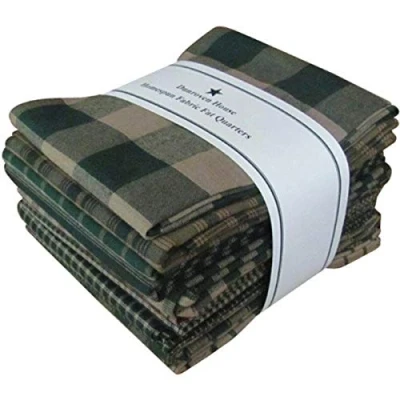 Image of Dunroven House Steel Homespun Fat Quarters Green(Piece of 12)