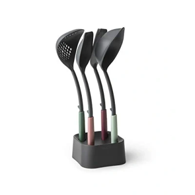Image of Brabantia 123184 Tasty+ Kitchen Utensils Set Plus Stand, Mixed Colours