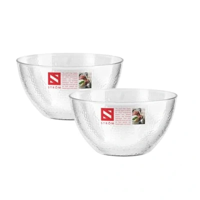 Image of HOMESHOPA Serving Bowls, 2 Pack 30 oz Clear Plastic Mixing Reusable Lightweight Durable Popcorn Salad Round Multi Use Kitchen Cooking Bowl Set for Party, Picnic, Outdoor Dining