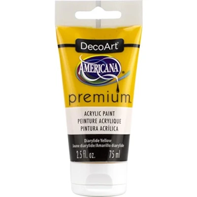 Image of Premium Acrylics Artist Paint, Acrylic, Diarylide Yellow, 3.8 x 13.7 cm