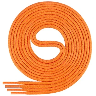Image of Di Ficchiano round waxed shoelaces for business, suit and leather shoes, diameter 2 4 mm, lengths 45 cm 200 cm, highly tear resistant, made in Europe, Adult (Unisex), Orange, 90 / ø 3mm