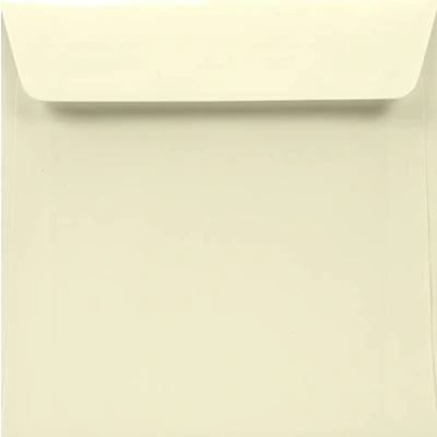 Image of Lessebo Smooth Ivory Square Envelopes, 170 x mm, 120 g, Straight Flap, Self Adhesive, No Window, Ideal for Invitations, Birthday Cards, Greetings Cards (Pack of 100)