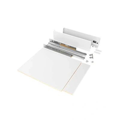 Image of Emuca Drawer Kit for Kitchen or Bathroom with Included Boards, Total Extraction Slides Soft Closing, 93mm (3,6 inch) Height 600mm (23,6 Module and 500mm (19,7 Depth, White