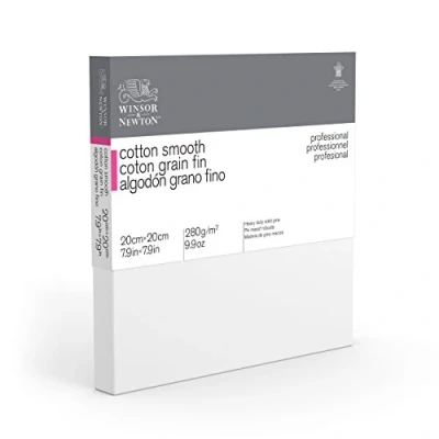 Image of Winsor &amp; Newton 6205021 Professional Stretcher Frame Fine Grain Canvas with 280 g/m² 100% Cotton Triple Primed for Watercolour, Oil Paints, Acrylic Paints 20 x cm