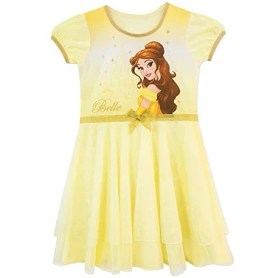 Image of Disney Girls Beauty and the Beast Nightdress Yellow Age 4 to 5 Years