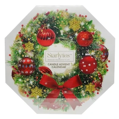 Image of Starlytes Christmas Advent Calendar Scented Candles 24x Tea Light + 1 Holder (White)
