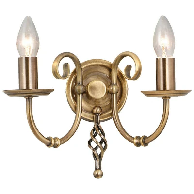 Image of Artisan 2 Light Indoor Candle Wall Aged Brass, E14