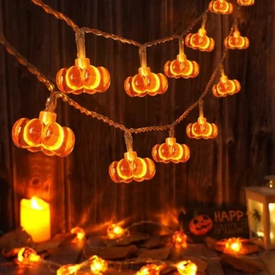 Image of MUCHER Indoor 20 Warm White Micro LED 3M USB Autumn Halloween Pumpkin String Fairy Lights