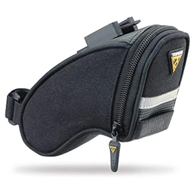 Image of Topeak Unisex Adult Aero Wedge Pack Saddle Bag Black, 15 x 8 7.5 cm/0.41 Litre