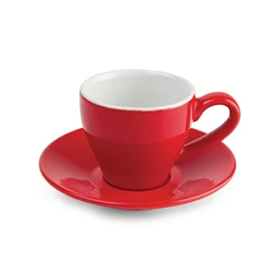 Image of Olympia Cafe Espresso Cups Red 100Ml 35Oz Porcelain Coffee Milk Jugs 12pc