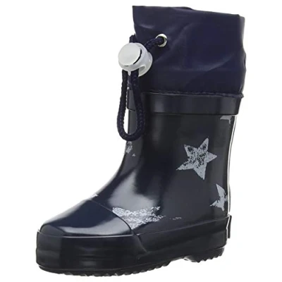 Image of Playshoes Unisex Kids Lined Rain Boot Wellies Classic Botas de Goma Caucho Natural, Blue Marine 11, 6 UK Child