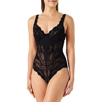 Image of Sassa Women&#039;s Body Plain Full Cup Bodysuit, Black (Schwarz 00500), 38B (Manufacturer Size: 85B)