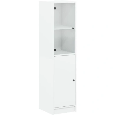 Image of vidaXL Highboard with Glass Door White 35x37x142 cm