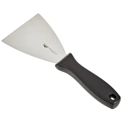 Image of PADERNO 18520 10 World Cuisine Stainless Steel Triangular Spatula, 4in, Stainless_Steel, Silver