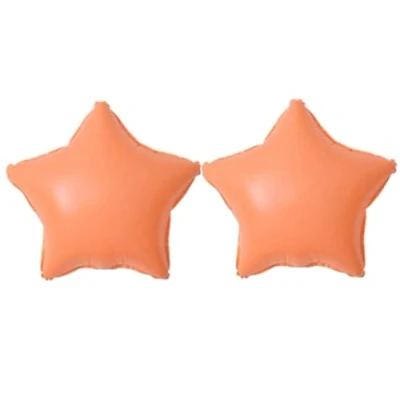 Image of Orange Star Pastel Foil Balloon, 45cm (2 pack)