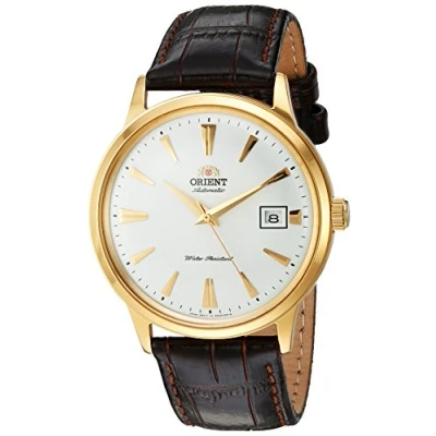 Image of Orient Men Analog Japanese Automatic Watch with Leather Strap FAC00003W0