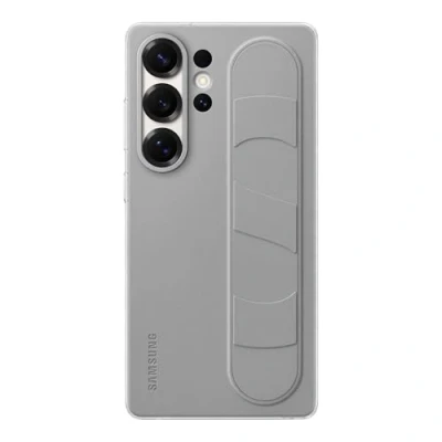 Image of Samsung Standing Grip Silicone Back Cover Grey Galaxy S25 Ultra