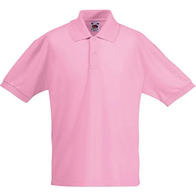 Image of Fruit of the Loom Boys&#039; Polo Shirt LIGHT PINK 3 4 Years