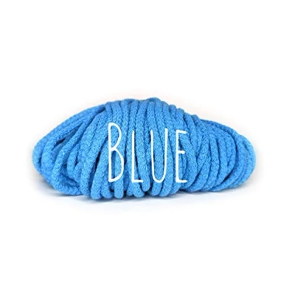 Image of Cotton Cord Yarn Rope 5mm Blue 100meters (109.36yards) for crochet knitting macrame weaving and diy projects Colorful Passions