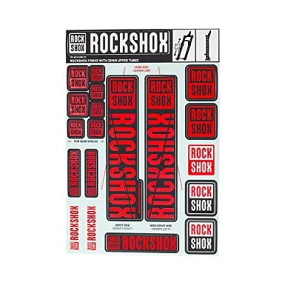 Image of Rockshox Unisex Front Suspension Decal Kit 35mm Oxy My18 Pike/Lyrik/Yari/Domain/Revelation(2018+) Service Spare Part, Black, UK