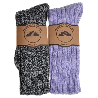 Image of 2 Pair pack of Thick &amp; Warm Wool Blend Ladies socks