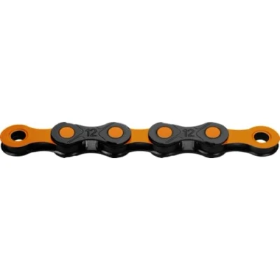 Image of KMC DLC12 Waxed 12 Speed Chain, Black/Orange, 126 Link