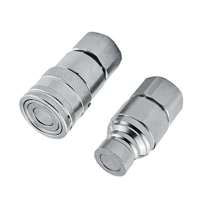 Image of G3/8Male+Female Thread Flat Face Hydraulic Quick Connect Adapter Coupler Coupling