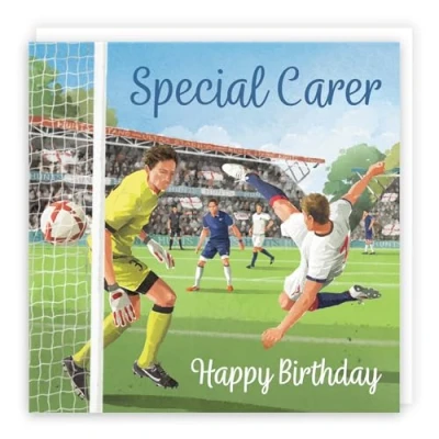 Image of Hunts England Carer Football Fun Birthday Card Milo&#039;s Gallery Footy For Footie Fan