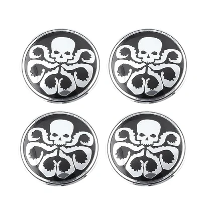 Image of 4PCS Wheel Hub Caps Centre Cover Emblem Badge Stickers for Hydra Aluminum Alloy (Black)