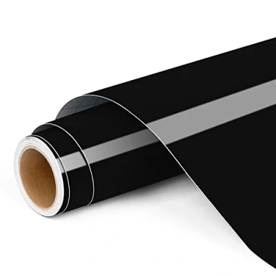 Image of Permanent Vinyl for Cricut, 12&quot;x4ft Black Self Adhesive Roll Cricut and Silhouette Cameo, Party Decoration, Window Stickers, Home Decor