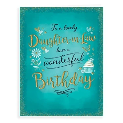 Image of Piccadilly Greetings Modern Birthday Card Daughter In Law 8 x 6 inches