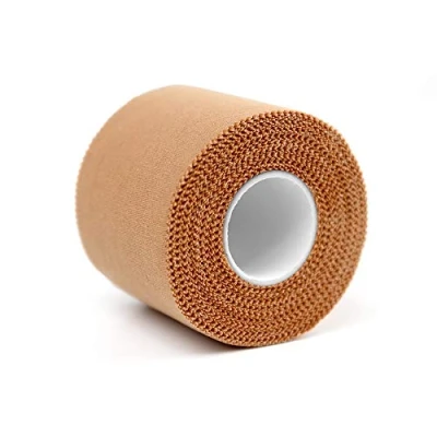 Image of Zinc Oxide Tape 5cm x 10m 2 Rolls Beige Inelastic Sports Strapping Athletic Fixed Joint Viscosity Hypoallergenic by SOONGO
