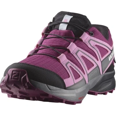 Image of Salomon Speedcross WP Unisex Hiking shoes for kids, Size: 12.5K, Plum caspia/orchid bouquet/black Textile/synthetics