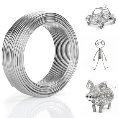 Image of Belle Vous Thin Silver Craft Wire 10m Aluminium Crafting for Jewellery Making, Wire, Beading &amp; Modelling Flexible Bendy Metal