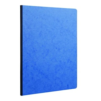 Image of Clairefontaine Ref 791464C Age Bag Clothbound Notebook (192 Pages) A4 Size, Lined Rulings, 90gsm Brushed Vellum Paper Blue Leather Effect Cover