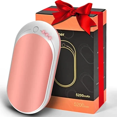 Image of Feybey Hand Warmers Rechargeable,5200 mAh Electric Heater,USB Warmer Power Bank with 3 Heat Settings from 95 131℉,Great Gift for Women Men,Hiking Camping (1 Pcs, Pink)